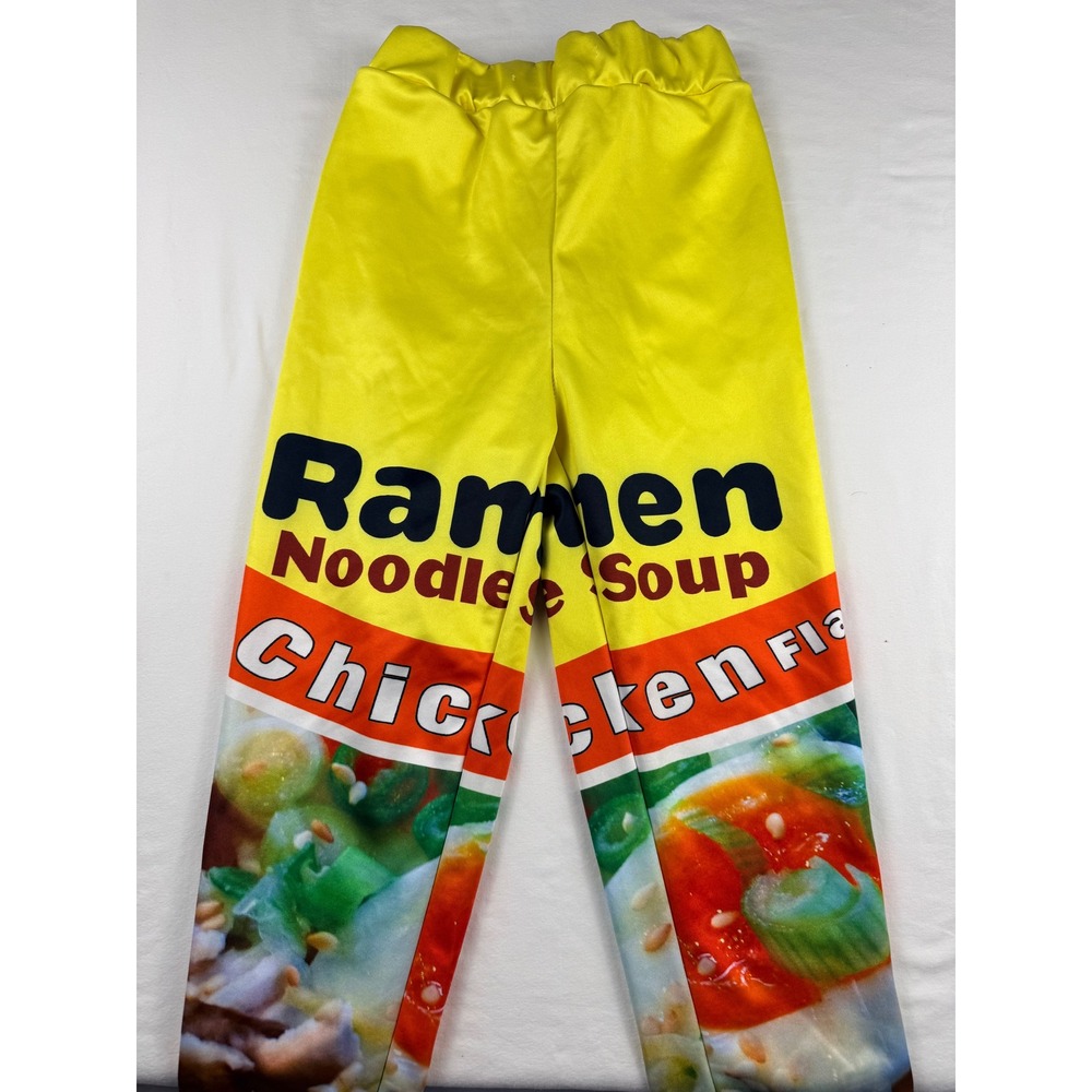 Ramen Noodle Soup Chicken Flavor Graphic Jogger Pants Yellow Stretchy Unisex
